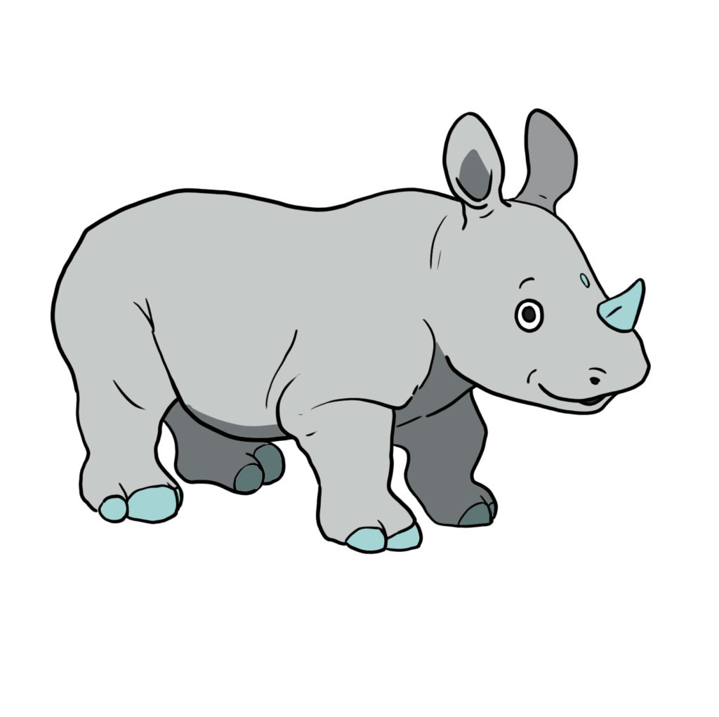 mascotte rhinocéros enfants